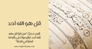 قل هو الله أحد: شرح حديث "من قرأ قل هو الله أحد عشر مرات بنى الله له قصراً في الجنة"